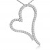 1.30 ct Round Cut Diamond Heart Shape Pendant Necklace (G Color SI-1 Clarity) in 14 kt White Gold